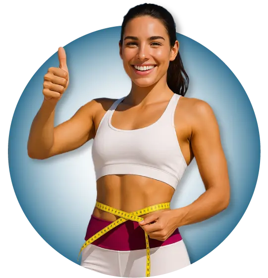 Peptide & Injectable Therapy 3 Woman measuring her waist